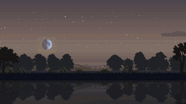 Archer huts assemble under a half moon, then full moonlight, followed by the red tint of Wraithmoon.