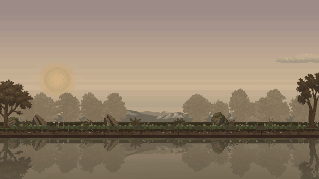 All three archer hut tiers assemble under moving sunlight. 